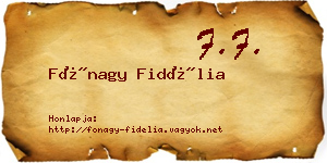 Fónagy Fidélia névjegykártya